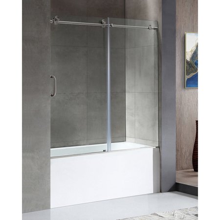ANZZI Right Drain Tub With 60 x 62 in. Tub Door in Brushed Nickel, 5 ft. SD1701BN-3060R